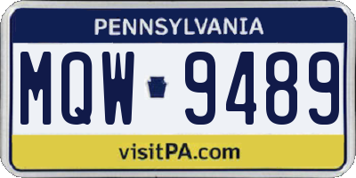 PA license plate MQW9489