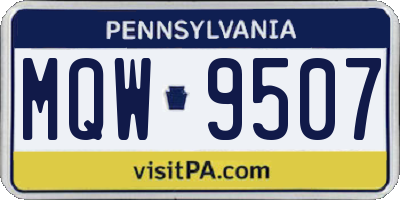 PA license plate MQW9507