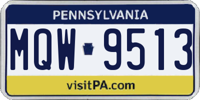 PA license plate MQW9513