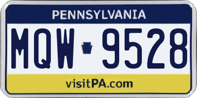 PA license plate MQW9528