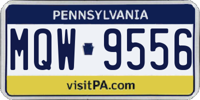 PA license plate MQW9556