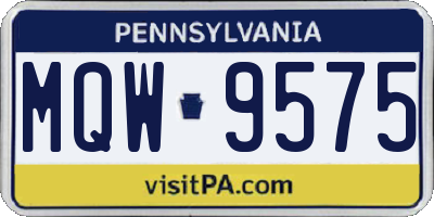 PA license plate MQW9575
