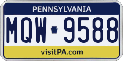 PA license plate MQW9588
