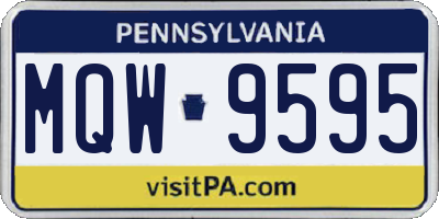 PA license plate MQW9595