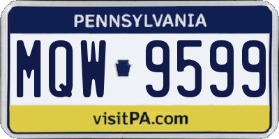 PA license plate MQW9599