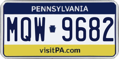 PA license plate MQW9682