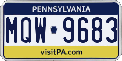 PA license plate MQW9683
