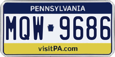 PA license plate MQW9686