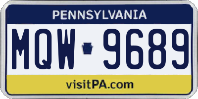 PA license plate MQW9689
