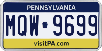 PA license plate MQW9699