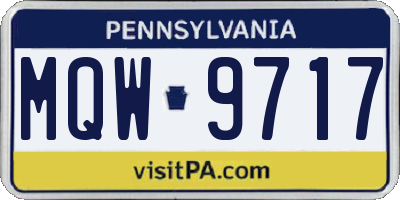 PA license plate MQW9717