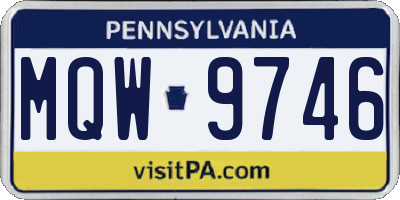 PA license plate MQW9746
