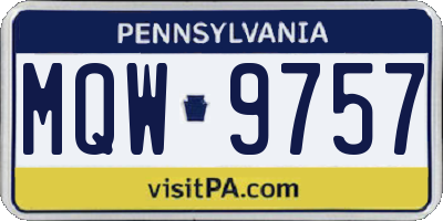 PA license plate MQW9757