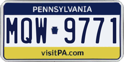 PA license plate MQW9771