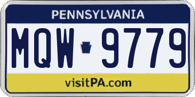 PA license plate MQW9779