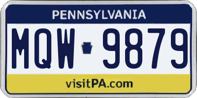 PA license plate MQW9879