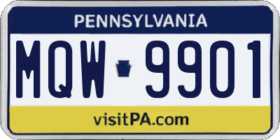 PA license plate MQW9901