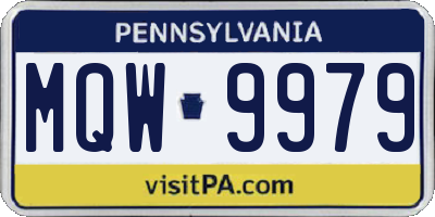 PA license plate MQW9979