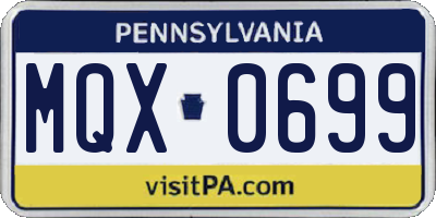 PA license plate MQX0699