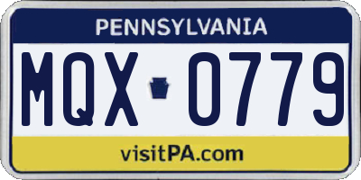 PA license plate MQX0779