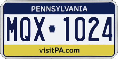 PA license plate MQX1024