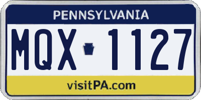 PA license plate MQX1127
