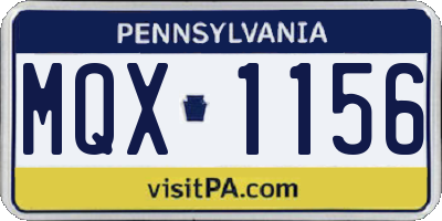 PA license plate MQX1156