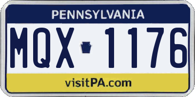 PA license plate MQX1176
