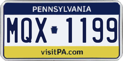 PA license plate MQX1199