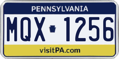 PA license plate MQX1256
