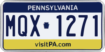 PA license plate MQX1271