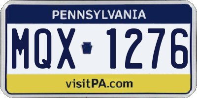 PA license plate MQX1276
