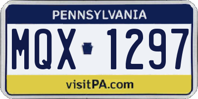 PA license plate MQX1297