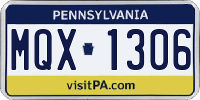 PA license plate MQX1306
