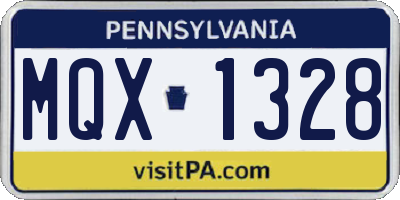 PA license plate MQX1328