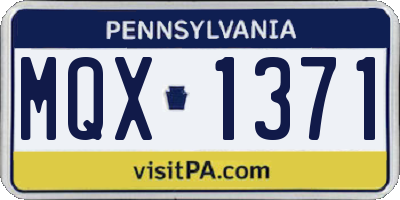 PA license plate MQX1371