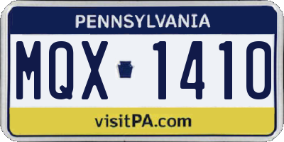 PA license plate MQX1410