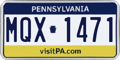 PA license plate MQX1471
