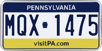 PA license plate MQX1475