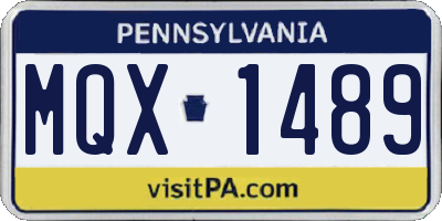 PA license plate MQX1489