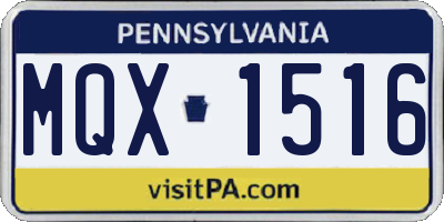 PA license plate MQX1516