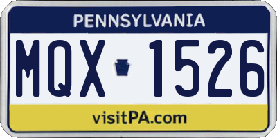 PA license plate MQX1526