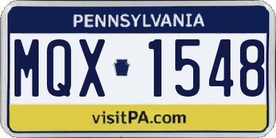 PA license plate MQX1548