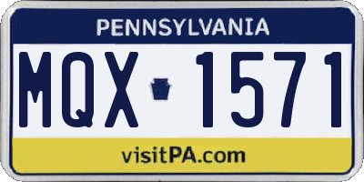 PA license plate MQX1571