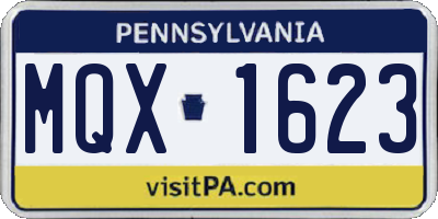 PA license plate MQX1623