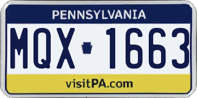 PA license plate MQX1663