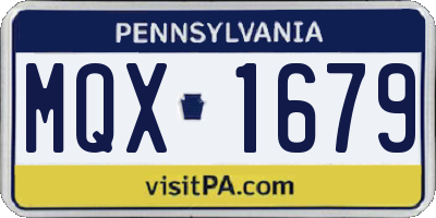 PA license plate MQX1679