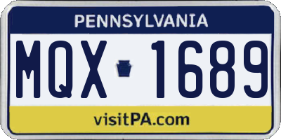 PA license plate MQX1689