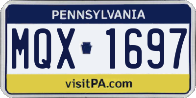 PA license plate MQX1697