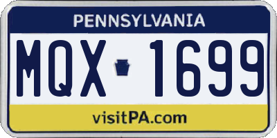 PA license plate MQX1699
